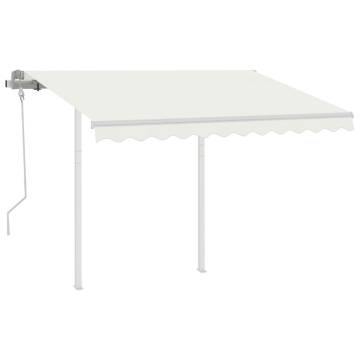 Manual Retractable Awning 3x2.5m Cream - UV Protection