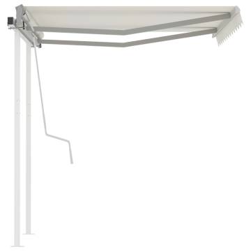 Manual Retractable Awning 3x2.5m Cream - UV Protection