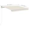 Manual Retractable Awning 3x2.5m Cream - UV Protection