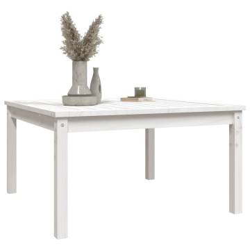 Garden Table White 82.5x82.5 cm - Solid Wood Pine | Hipomarket