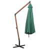 Hanging Parasol 350 cm - Wooden Pole in Green | Hipo Market