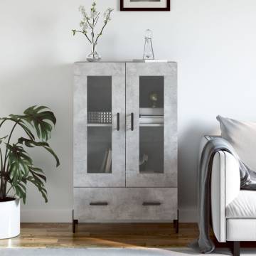 Stylish Highboard Concrete Grey - 69.5x31x115cm | HipoMarket