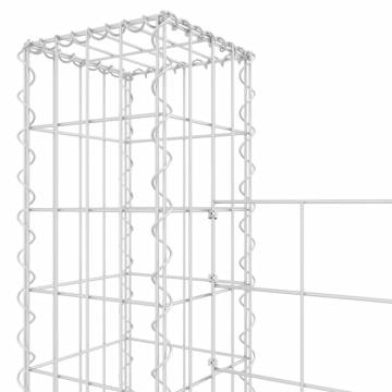 U-shape Gabion Basket with 7 Posts - 740x20x200 cm