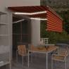 Manual Retractable Awning with Blind&LED 4x3m Orange&Brown Colour multicolour Size 4 x 3 m Quantity in Package 1 