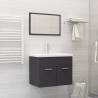 2 Piece Bathroom Furniture Set Grey Engineered Wood Colour grey Number of 1 Number of Pieces 