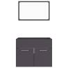 Stylish 2 Piece Bathroom Furniture Set in Grey Engineered Wood