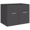 Stylish 2 Piece Bathroom Furniture Set in Grey Engineered Wood