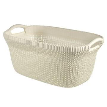 Curver 40L Creamy White Laundry Basket - Stylish & Functional