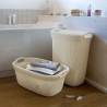 Curver 40L Creamy White Laundry Basket - Stylish & Functional