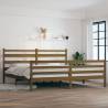 Solid Wood Pine Bed Frame 200x200 cm in Honey Brown