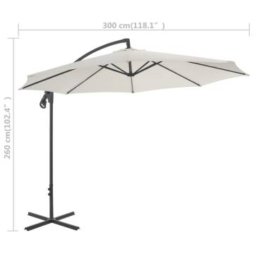 Cantilever Umbrella 300 cm with Steel Pole - Sand | HipoMarket