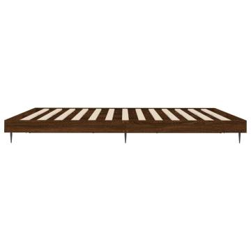 Brown Oak Bed Frame 120x200 cm - Engineered Wood