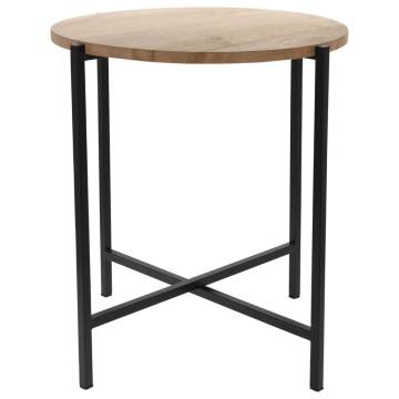 Ambiance Round Wood and Metal End Table - 45 cm