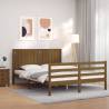 Bed Frame with Headboard Honey Brown King Size Solid Wood Colour honey brown Size 150 x 200 cm 