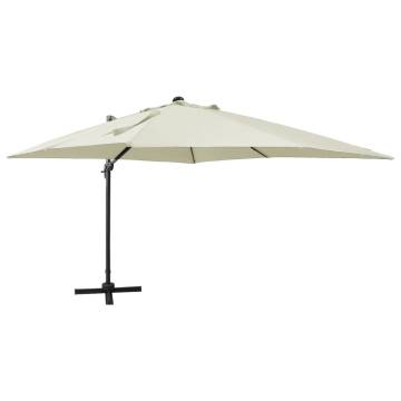 Cantilever Umbrella with LED Lights - 300 cm Sand | Hipo Market