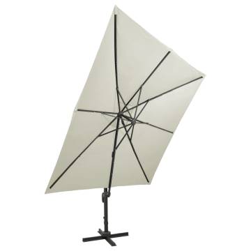 Cantilever Umbrella with LED Lights - 300 cm Sand | Hipo Market