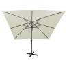 Cantilever Umbrella with LED Lights - 300 cm Sand | Hipo Market