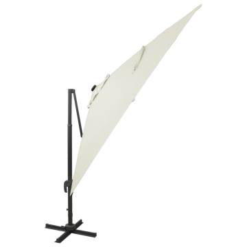 Cantilever Umbrella with LED Lights - 300 cm Sand | Hipo Market