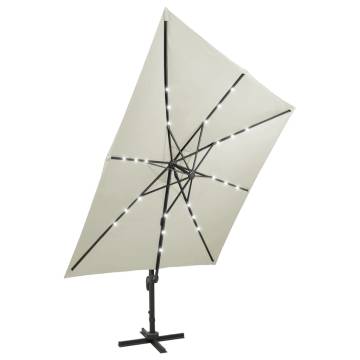 Cantilever Umbrella with LED Lights - 300 cm Sand | Hipo Market