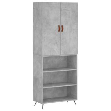 Stylish Highboard Concrete Grey | 69.5x34x180 cm | HipoMarket