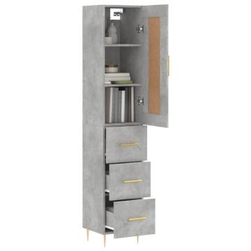 Stylish Highboard Concrete Grey | 34.5x34x180 cm | Hipomarket