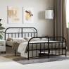 Metal Bed Frame with Headboard and Footboard Black 140x200 cm Colour black Size 140 x 200 cm Model with headboard & footboard 