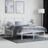 Elegant White Metal Bed Frame with Headboard - 120x200 cm