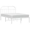 Elegant White Metal Bed Frame with Headboard - 120x200 cm