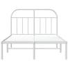 Elegant White Metal Bed Frame with Headboard - 120x200 cm