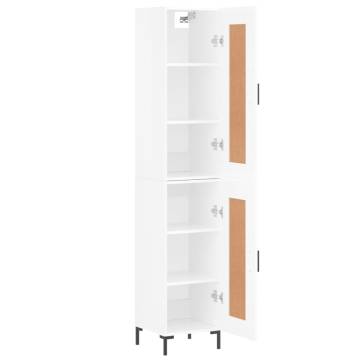 Stylish Highboard High Gloss White - 34.5x34x180 cm