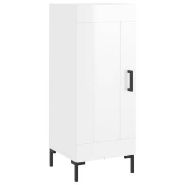 Stylish Highboard High Gloss White - 34.5x34x180 cm