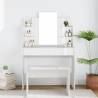 Dressing Table with Mirror - High Gloss White 96x40x142 cm