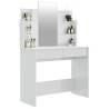 Dressing Table with Mirror - High Gloss White 96x40x142 cm