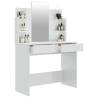 Dressing Table with Mirror - High Gloss White 96x40x142 cm