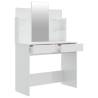 Dressing Table with Mirror - High Gloss White 96x40x142 cm