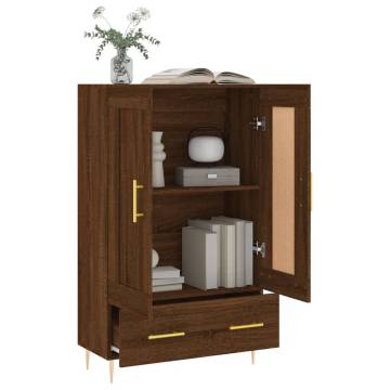 Stylish Highboard Brown Oak - 69.5x31x115 cm | Hipomarket