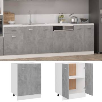 Concrete Grey Bottom Cabinet | 60x46x81.5 cm - Hipomarket