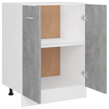 Concrete Grey Bottom Cabinet | 60x46x81.5 cm - Hipomarket