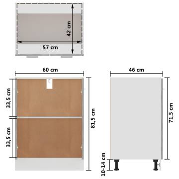 Concrete Grey Bottom Cabinet | 60x46x81.5 cm - Hipomarket