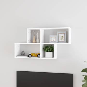 Stylish White Wall Shelf - 100x18x53 cm Engineered Wood