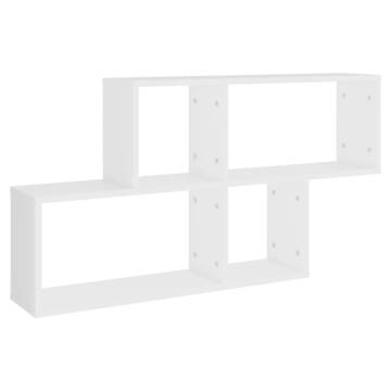 Stylish White Wall Shelf - 100x18x53 cm Engineered Wood