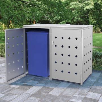 Double Wheelie Bin Shed 240L - Stainless Steel | HipoMarket