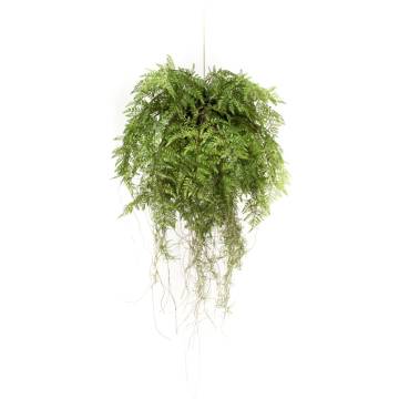 Emerald Artificial Hanging Fern with Roots - 55 cm