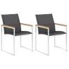 Garden Chairs 2 pcs Textilene and Stainless Steel Grey Quantity in Package 2 Material solid teak wood Number of 1 