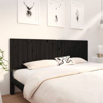 Stylish Black Bed Headboard - Solid Pine Wood | HipoMarket