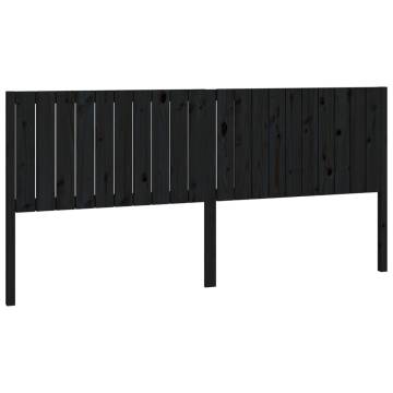 Stylish Black Bed Headboard - Solid Pine Wood | HipoMarket