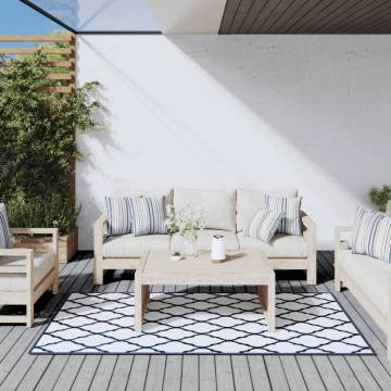 Stylish Navy & White Outdoor Rug – 100x200 cm