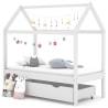 Kids Bed Frame with a Drawer White Solid Pine Wood 70x140 cm Colour white Size 70 x 140 cm Model 1 drawer 