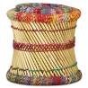 Stylish Chindi Stools - 2 pcs Multicolour Bamboo for Living Space