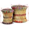 Stylish Chindi Stools - 2 pcs Multicolour Bamboo for Living Space